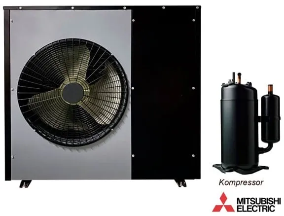 Andersen Electric Nordic One ilma-vesilämpöpumppu WiFi:llä, 7 kW, Musta